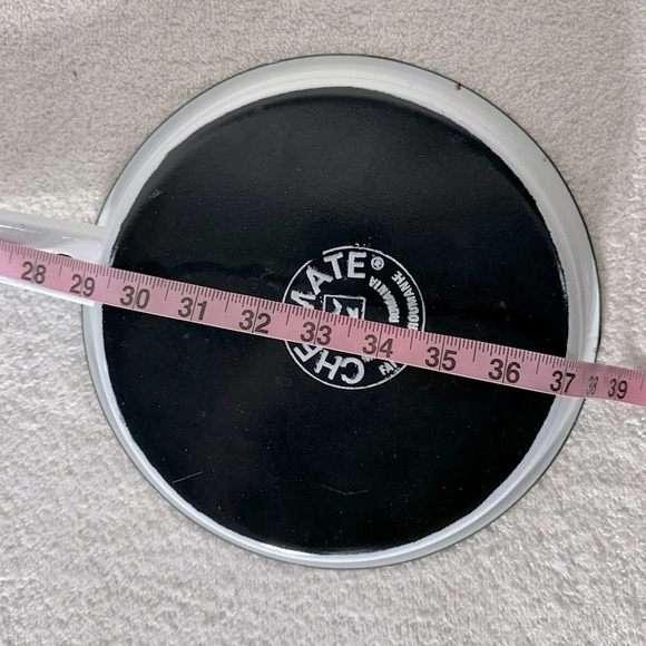 Vintage Chefmate Enamelware White Red Skillet Frying Pan - Picture 14 of 14